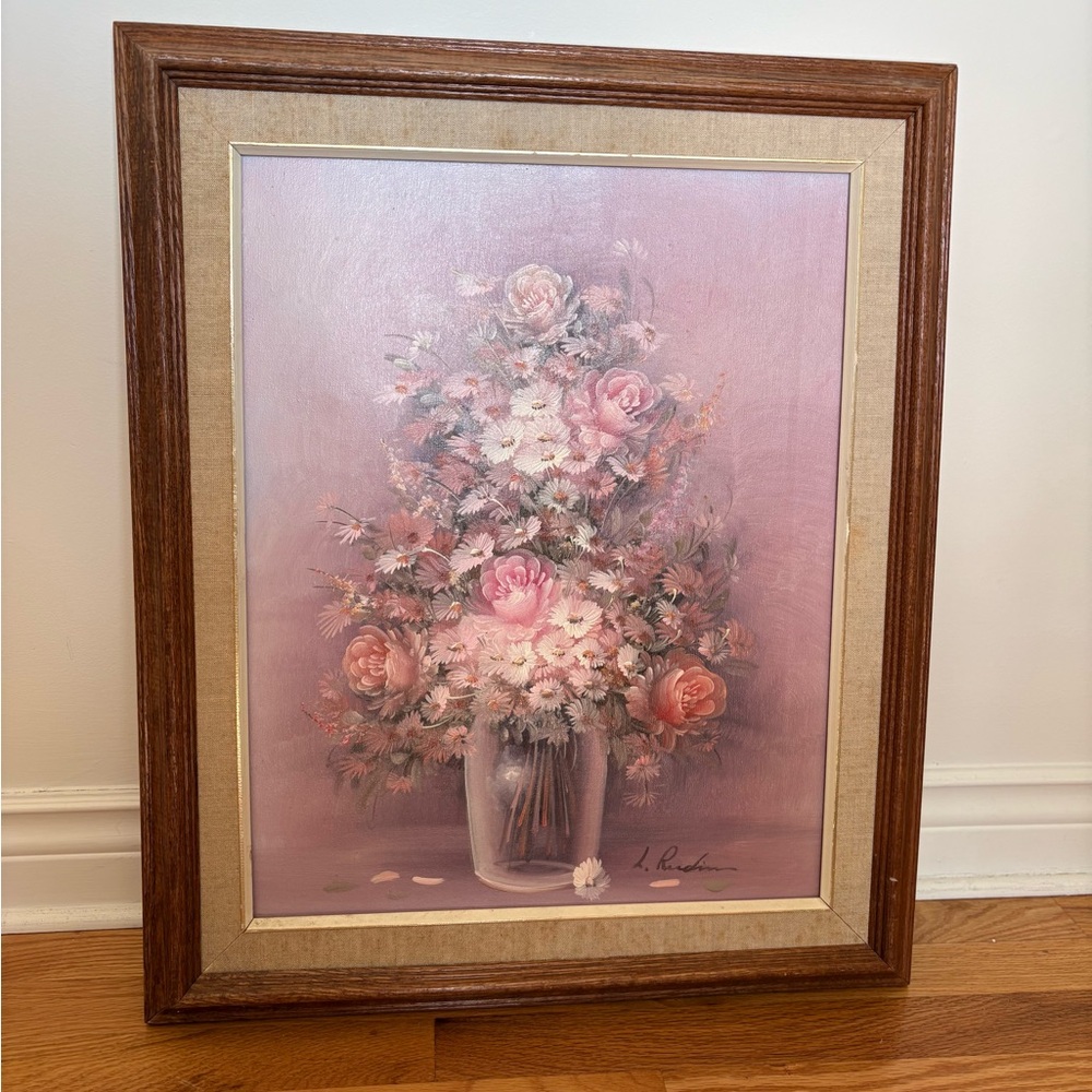 Vintage Original Floral Still Life Oil Painting